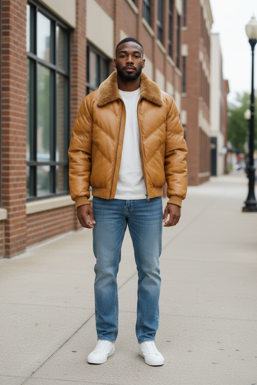 Jake Wood Leather Bomber