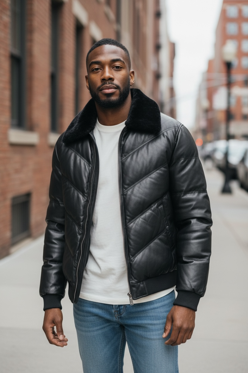 Jake Wood Leather Bomber