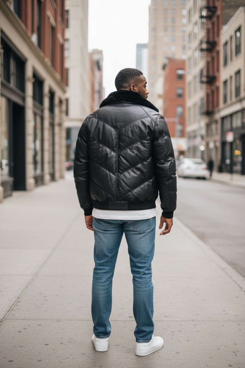 Jake Wood Leather Bomber