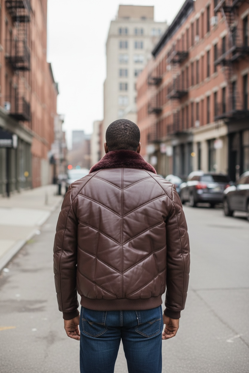 Jake Wood Leather Bomber