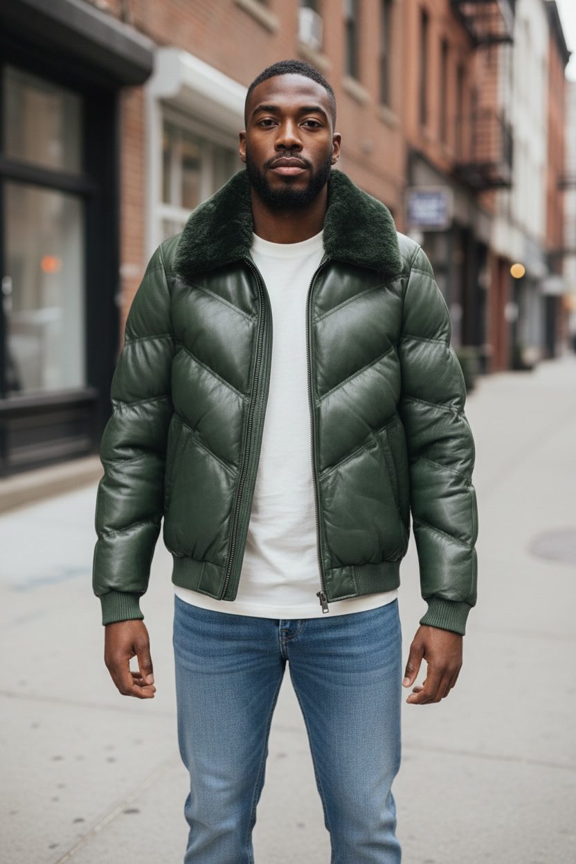 Jake Wood Leather Bomber